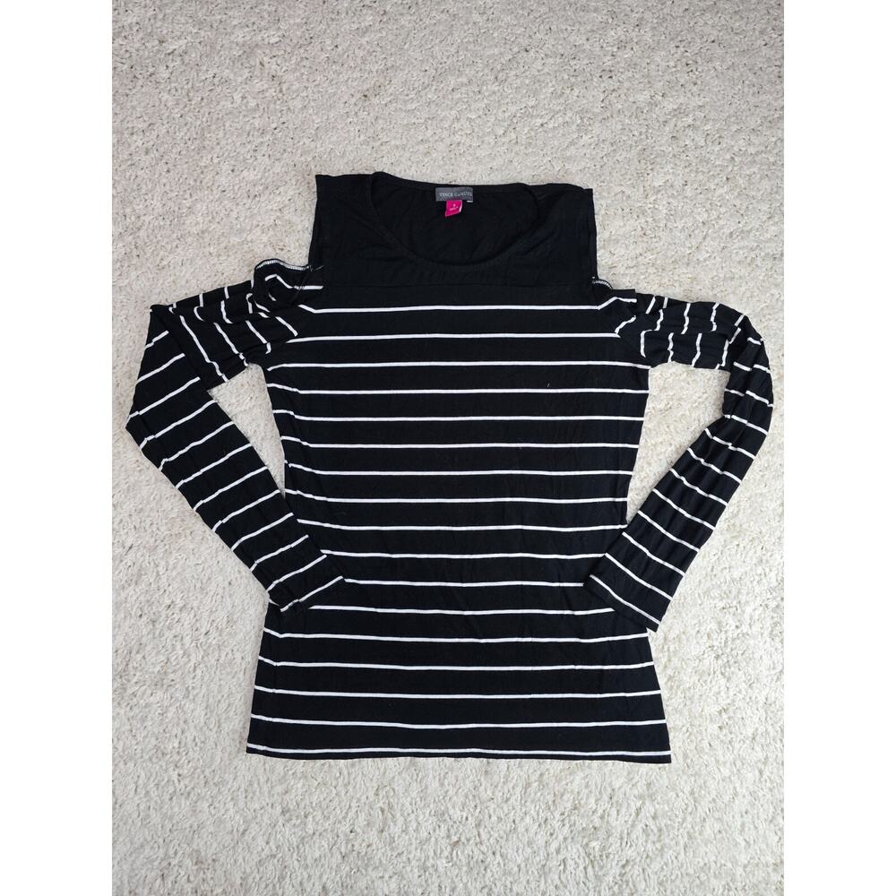 Vince Camuto black-and-white striped shirts size small